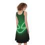 Green Light Alien Print Sleeveless Knee Length Dress