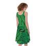 Green Marijuana Leaf Print Sleeveless Knee Length Dress