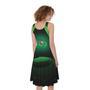 Green Masonic Eye Print Sleeveless Knee Length Dress