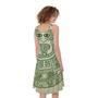 Green Maya Calendar Print Sleeveless Knee Length Dress