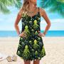 Green Octopus Spaghetti Strap Summer Dress