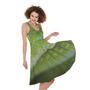 Green Pit Viper Print Sleeveless Knee Length Dress