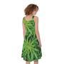 Green Pot Leaf Print Sleeveless Knee Length Dress