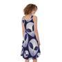 Grey Alien Face Pattern Print Sleeveless Knee Length Dress