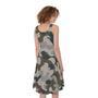 Grey And Brown Camouflage Print Sleeveless Knee Length Dress