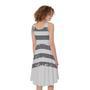 Grey Grunge American Flag Print Sleeveless Knee Length Dress