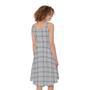 Grey Tattersall Pattern Print Sleeveless Knee Length Dress