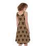 Grizzly Bear Pattern Print Sleeveless Knee Length Dress