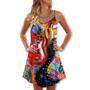 Guitar Galaxy Amazing Background Colorful - V-Neck Sleeveless Cami Dress