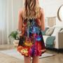 Guitar Lover Acoustic Beautiful Colorful - V-Neck Sleeveless Cami Dress