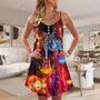 Guitar Lover Acoustic Beautiful Colorful - V-Neck Sleeveless Cami Dress