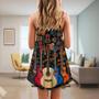 Guitar Lover Happy Life With Music - V-Neck Sleeveless Cami Dress