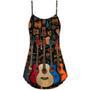 Guitar Lover Happy Life With Music - V-Neck Sleeveless Cami Dress