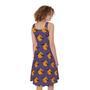 Halloween Bat And Moon Pattern Print Sleeveless Knee Length Dress