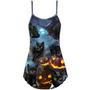 Halloween Black Cat Dark Night Style - V-Neck Sleeveless Cami Dress