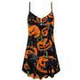 Halloween Black Cat Pumpkin Scary Tropical - V-Neck Sleeveless Cami Dress