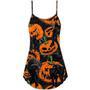 Halloween Black Cat Pumpkin Scary Tropical - V-Neck Sleeveless Cami Dress