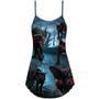 Halloween Black Cat Scary Style - V-Neck Sleeveless Cami Dress