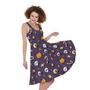 Halloween Eyeball Pattern Print Sleeveless Knee Length Dress