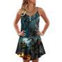 Halloween Ghost In The Dark Pumpkin Scary - V-Neck Sleeveless Cami Dress