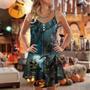 Halloween Ghost In The Dark Pumpkin Scary - V-Neck Sleeveless Cami Dress