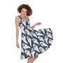 Halloween Ghost Pattern Print Sleeveless Knee Length Dress