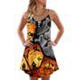 Halloween Ghost Pumpkin Scary - V-Neck Sleeveless Cami Dress