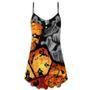 Halloween Ghost Pumpkin Scary - V-Neck Sleeveless Cami Dress