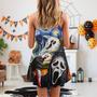 Halloween Ghost Scream Starry Night Funny Boo Art Style - V-Neck Sleeveless Cami Dress