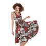 Halloween Monsters Pattern Print Sleeveless Knee Length Dress