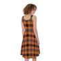 Halloween Orange Buffalo Check Print Sleeveless Knee Length Dress