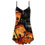 Halloween Owl Pumpkin Scary - V-Neck Sleeveless Cami Dress