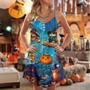 Halloween Owl Witch Sky Night - V-Neck Sleeveless Cami Dress