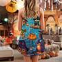 Halloween Owl Witch Sky Night - V-Neck Sleeveless Cami Dress