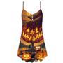 Halloween Pumpkin Burning Crazy Style - V-Neck Sleeveless Cami Dress