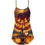 Halloween Pumpkin Burning Crazy Style - V-Neck Sleeveless Cami Dress