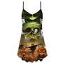 Halloween Pumpkin Crazy Ghost Style - V-Neck Sleeveless Cami Dress