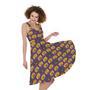 Halloween Pumpkin Pattern Print Sleeveless Knee Length Dress