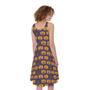 Halloween Pumpkin Pattern Print Sleeveless Knee Length Dress