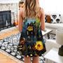 Halloween Pumpkin Scary Sky Night - V-Neck Sleeveless Cami Dress