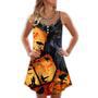 Halloween Raven Pumpkin Scary - V-Neck Sleeveless Cami Dress