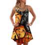 Halloween Skull Pumpkin Scary - V-Neck Sleeveless Cami Dress