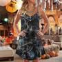 Halloween Spider Dark Scary - V-Neck Sleeveless Cami Dress