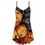 Halloween Spider Pumpkin Scary - V-Neck Sleeveless Cami Dress