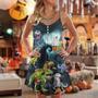 Halloween Zombie Saurus Scary - V-Neck Sleeveless Cami Dress