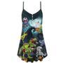 Halloween Zombie Saurus Scary - V-Neck Sleeveless Cami Dress