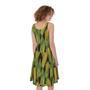 Hand-Drawn Corncob Pattern Print Sleeveless Knee Length Dress