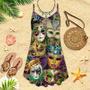 Happy Mardi Gras Spaghetti Strap Summer Dress