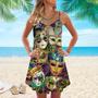 Happy Mardi Gras Spaghetti Strap Summer Dress