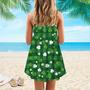 Happy St Patricks Day Shamrock Tartan Aloha Spaghetti Strap Summer Dress